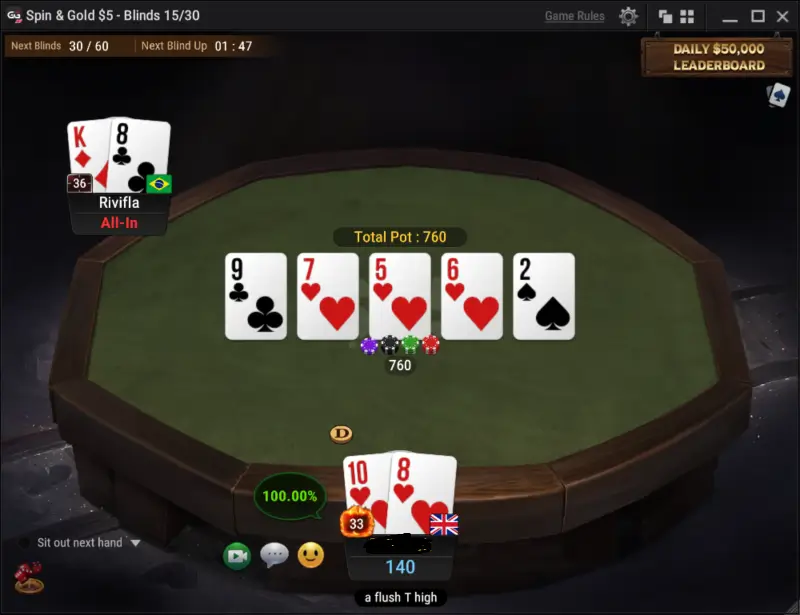 Spin & Gold table on GGPoker