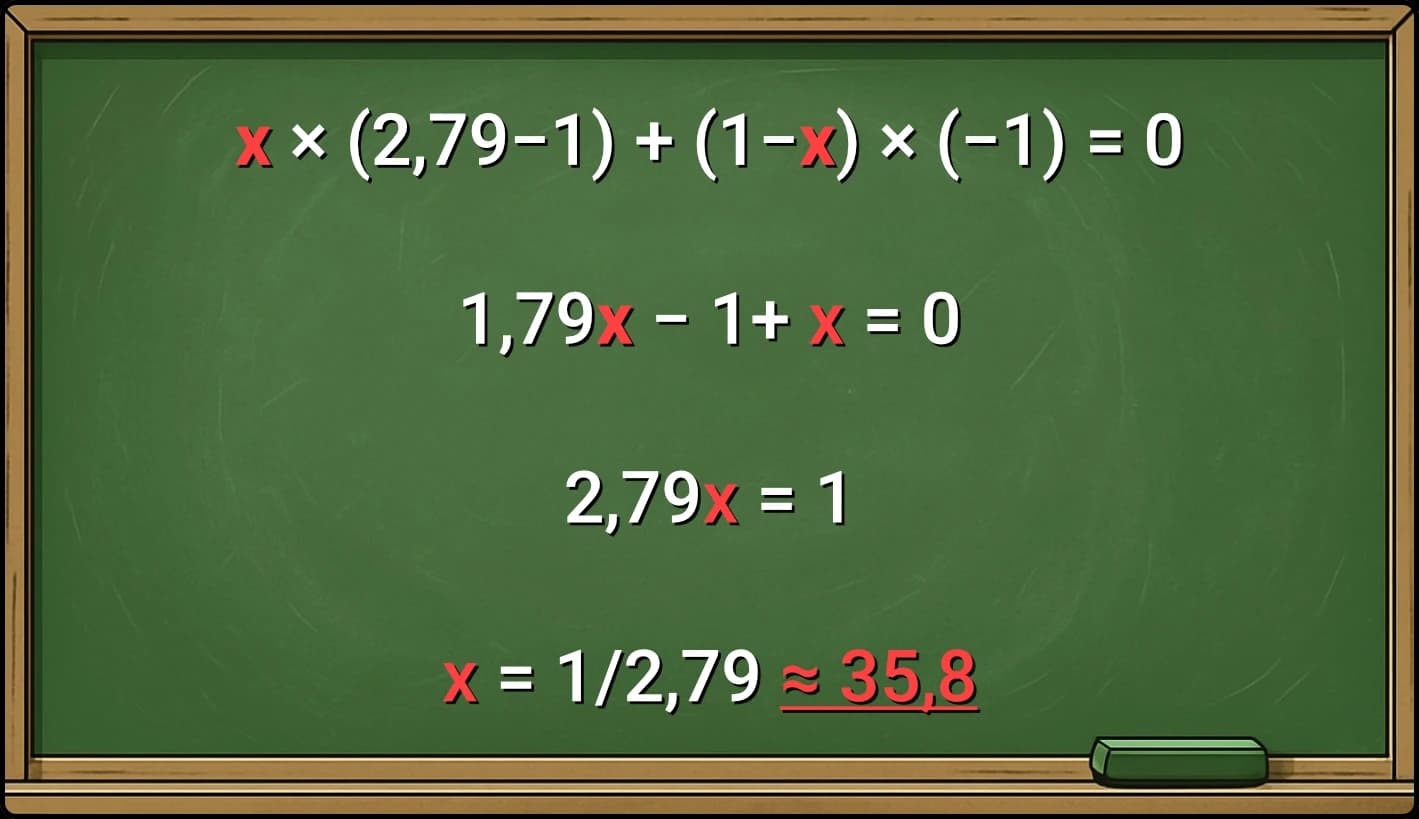 Break-even threshold formula